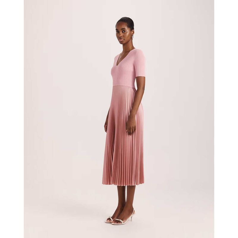 SABA Vicky V-neck Mixed Media Dress image number 3